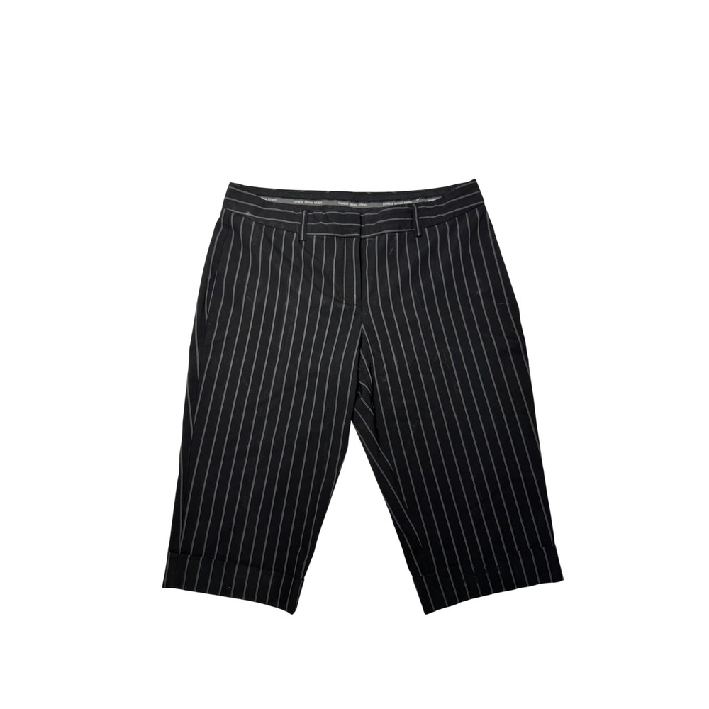Express Design Studio size 10 Editor Black Gray White PinStripe Capris Y2K Alt